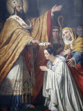 Painting of Saint Medard Crowning a Young Virtuous Girl By Louis Dupre, Saint-Medard Church, Paris
