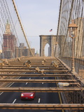Traffic on Brooklyn Bridge, New York City, New York, United States of America, North America