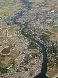 Aerial View of Dormitory Township on River Into South End of Manila Bay, Manila, Philippines