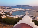 Elevated View Over the Harbour and Old Town, Mykonos (Hora), Cyclades Islands, Greece