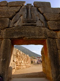 Lion's Gate at Mycenae, UNESCO World Heritage Site, Peloponnese, Greece, Europe