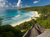 View Over the Beach of Grand Anse, La Digue, Seychelles, Indian Ocean, Africa