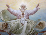 Ceiling Fresco in the Russian Orthodox Church of the Holy Trinity, Jerusalem, Israel, Middle East