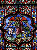 Stained Glass in Notre Dame De Bayeux Cathedral, Bayeux, Normandy, France, Europe
