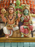 Close-Up of Shiva and Parvati Statues in Hindu Temple, France, Europe