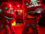 Lion Dance Performers, Chinese New Year, Ho Chi Minh City, Vietnam, Indochina, Southeast Asia, Asia