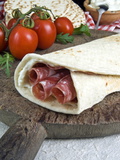 Piadina Flat Bread With Salami and Stracchino Cheese, Typical Emilia Romagna Food Photographic Print