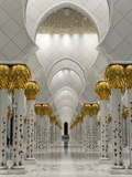 Gilded Columns Lead to the Main Prayer Hall of Sheikh Zayed Bin Sultan Al Nahyan Mosque, Abu Dhabi