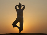 Sunset Meditation in the Desert, Abu Dhabi, United Arab Emirates, Middle East