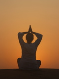 Buy Sunset Meditation in the Desert, Abu Dhabi, United Arab Emirates, Middle East at AllPosters.com