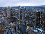 Buy City Centre From Above at Dusk, Frankfurt, Hesse, Germany, Europe at AllPosters.com