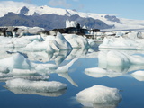 Buy Glacier Vatnajokull and Iceberg in the Lagoon of Jokulsarlon, Iceland, Polar Regions at AllPosters.com