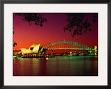 Buy Opera House and Harbour Bridge at Sunset, from Macquaries Point, Sydney, New South Wales, Australia at AllPosters.com