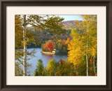 Buy Summer Home Surrounded by Fall Colors, Wyman Lake, Maine, USA at AllPosters.com