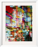 Neon Lights and Reflections in Shinjuku, Tokyo, Japan