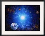 Illustration of Earth and Glowing Star