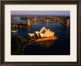 Aerial View of Sydney Opera House and Sydney Harbour Bridge, New South Wales, Australia