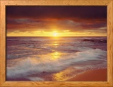 Sunset Cliffs Beach on the Pacific Ocean at Sunset, San Diego, California, USA Gerahmter Fotografie-Druck