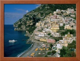 Amalfi Coast, Coastal View and Village, Positano, Campania, Italy Framed Photographic Print