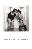 No Boys Allowed Two Hot Girls in the Men's Room Sexy Photo Poster Print