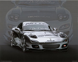 1995 Mazda RX7 Silver Car Art Print Poster