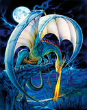 Dragon Causeway (Blue Dragon) Art Poster Print
