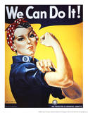 Rosie the Riveter (Female Worker - World War II) Art Poster Print