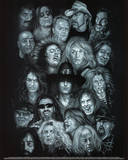 Metal Heroes (Ozzy Scott Ian Metallica Lemmy David Lee Roth Van Halen Led Zeppelin) Poster