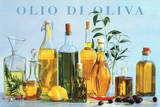 Olio di Oliva (Olive Oil Bottles) Art Poster Print