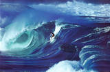 Big Wave Surfing Waimea Shorebreak Hawaii Art Print Poster