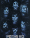 Spirits of Rock (Jim Morrison Jerry Garcia Kurt Cobain Joey Ramone Keith Moon Hutchence) Poster