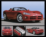 Dodge Viper (Red SRT) Art Poster Print