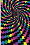 Electric Rainbow (Spiral) Flocked Blacklight Poster Print