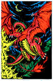 Fire Dragon Blacklight Poster Print