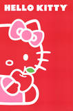 Hello Kitty (Red Apple, Red Background) Art Poster Print