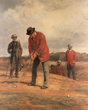 Buy Boys Playing Golf on Hill (Painting) Sport Art Print Poster at AllPosters.com