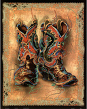 Old West Memorabilia Cowboy Boots Art Print Poster