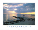 Perseverance motivational Dream Sunset Art Print Poster
