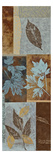 Blue Fusion Panel I - Geometric Leaves in Blue and Brown