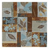 Blue Fusion II - Geometric Leaves in Blue and Brown
