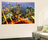 The Frankfurt, Germany, Skyline is Seen at Sunset