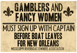 Gamblers and Fancy Women Sign Up Vintage New Orleans Poster