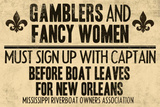 Gamblers and Fancy Women Sign Up Vintage New Orleans Poster