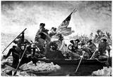 Emanuel Leutze (Washington Crossing the Delaware, B&W) Art Poster Print