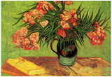 Vincent Van Gogh Still Life Vase with Oleanders and Books Art Print Poster
