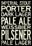 Beer Types and Styles Art Print Poster,