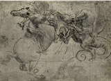 Leonardo da Vinci (Dragon Fight) Art Poster Print