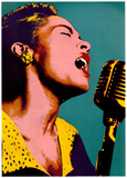 Billie Holiday Blue Pop Art Music Poster
