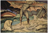 William Blake (Satan pours on the plagues of Job) Art Poster Print