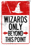 Wizards Only Beyond This Point Sign Poster